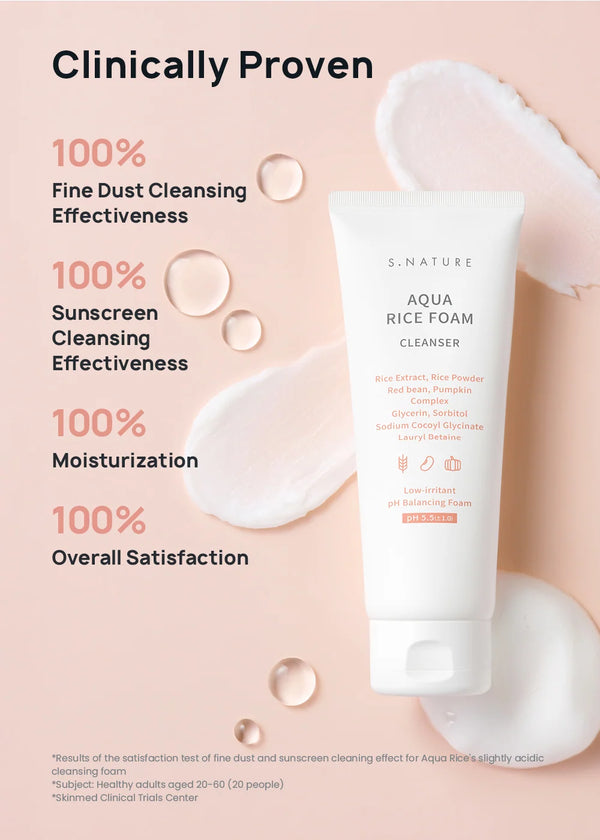 S.NATURE - Aqua Rice Foam Cleanser - Jemná čisticí pěna s rýžovým extraktem