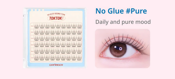 CORINGCO - Toktok Hara Eyelash No Glue - Pure - Hypoalergenní samolepicí umělé řasy
