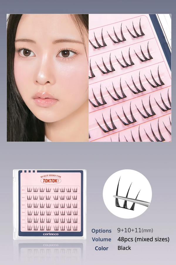 CORINGCO - Toktok Hara Eyelash No Glue - Muse - Hypoalergenní samolepicí umělé řasy bez lepidla