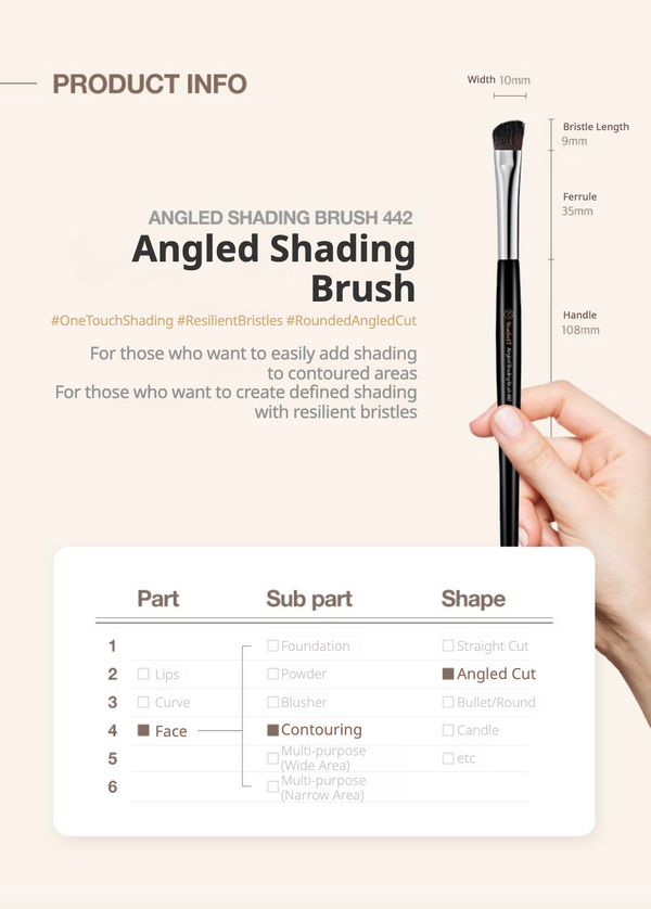 STUDIO17 - Angled Shading Brush 442 - Šikmý štětec na stínování nosu a očního okolí
