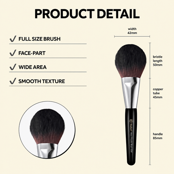 STUDIO17 - Velvet Powder Brush 423 - Velký štětec na pudr