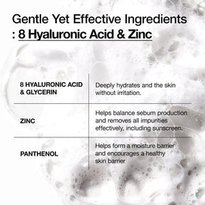 8 Hyaluronic Acid Hydrating Gentle Foaming Cleanser - Jemná čistící pěna s kyselinou hyaluronovou a panthenolem 150ml