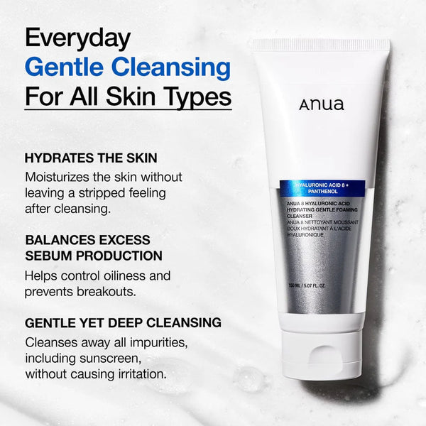 8 Hyaluronic Acid Hydrating Gentle Foaming Cleanser - Jemná čistící pěna s kyselinou hyaluronovou a panthenolem 150ml