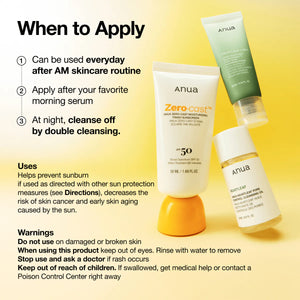 Anua - Zero-cast Moisturizing Finish Sunscreen SPF 50 - Lehký hydratační opalovací krém bez bílého filmu 50ml