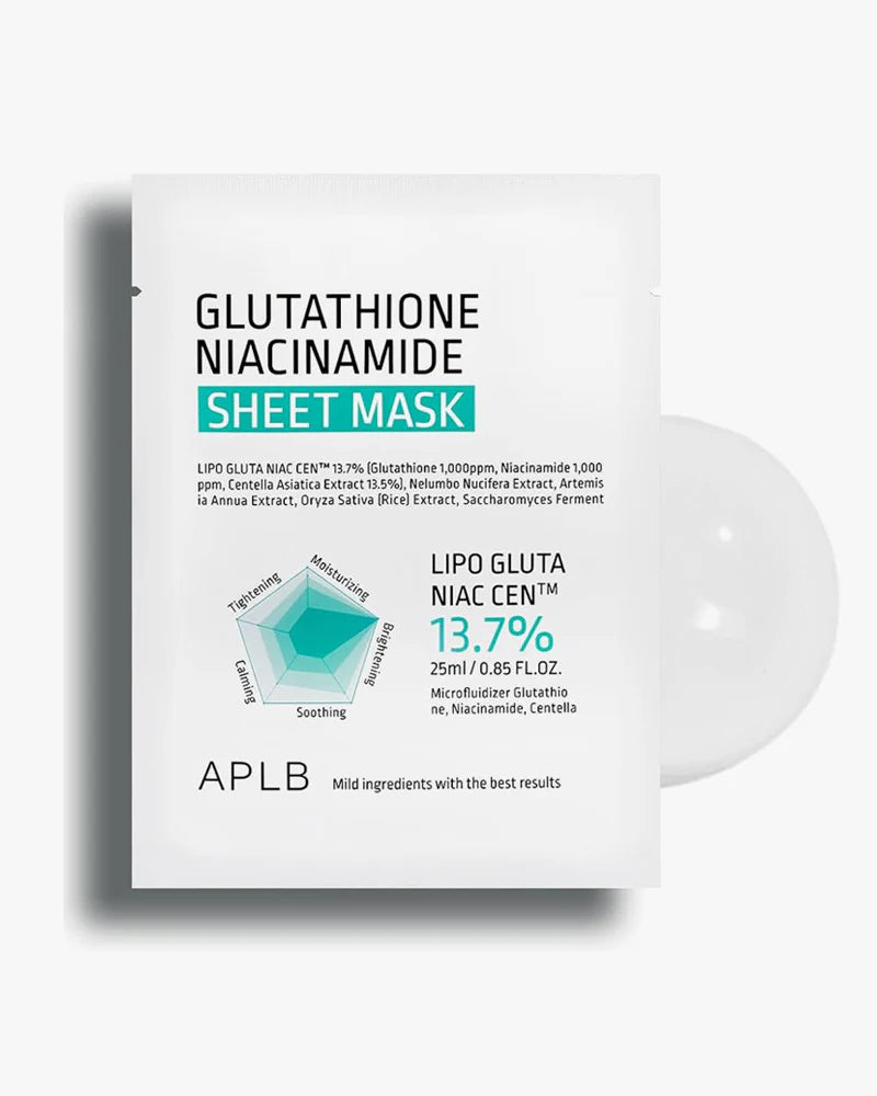 APLB - Glutathione Niacinamide Sheet Mask - Rozjasňující a zklidňující plátýnková maska 25ml