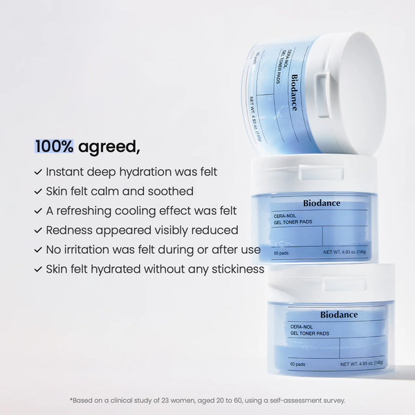 Cera-nol Gel Toner Pads – Zklidňující hydratační tonizační polštářky 60ks
