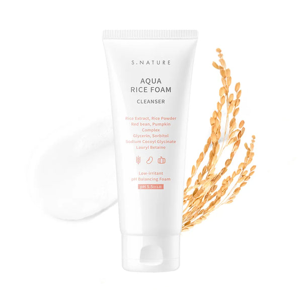 S.NATURE - Aqua Rice Foam Cleanser - Jemná čisticí pěna s rýžovým extraktem