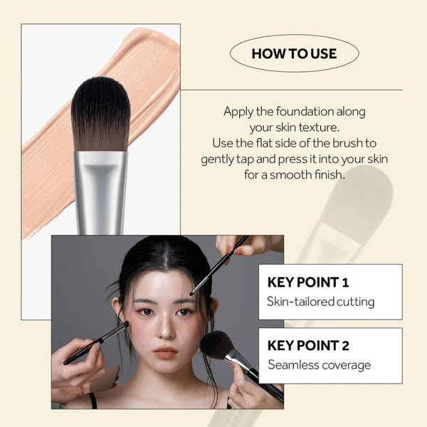 STUDIO17 - Foundation Brush 823 - Hustý štětec na make-up pro hladké a rovnoměrné nanesení