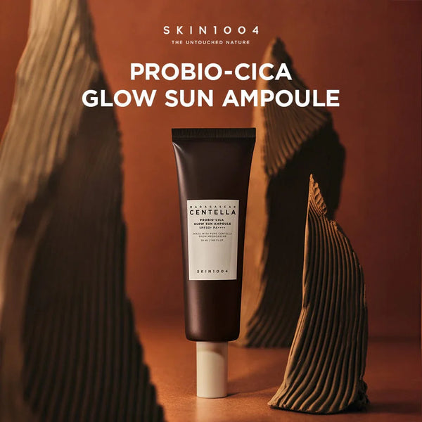 SKIN1004 – Madagascar Centella Probio-Cica Glow Sun Ampoule SPF50+ PA++++ - Zklidňující opalovací krém pro suchou pleť